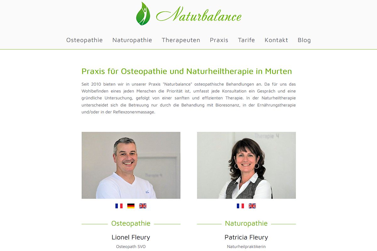 Referenz CMS Joomla! Webseite - Naturbalance Sàrl - naturbalance.info
