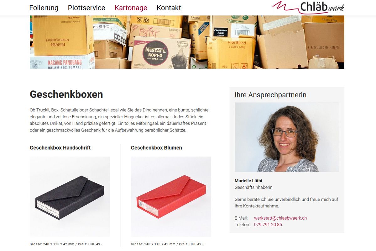 Referenz CMS Joomla! Webseite - Chläbwärk - chläbwärk.ch